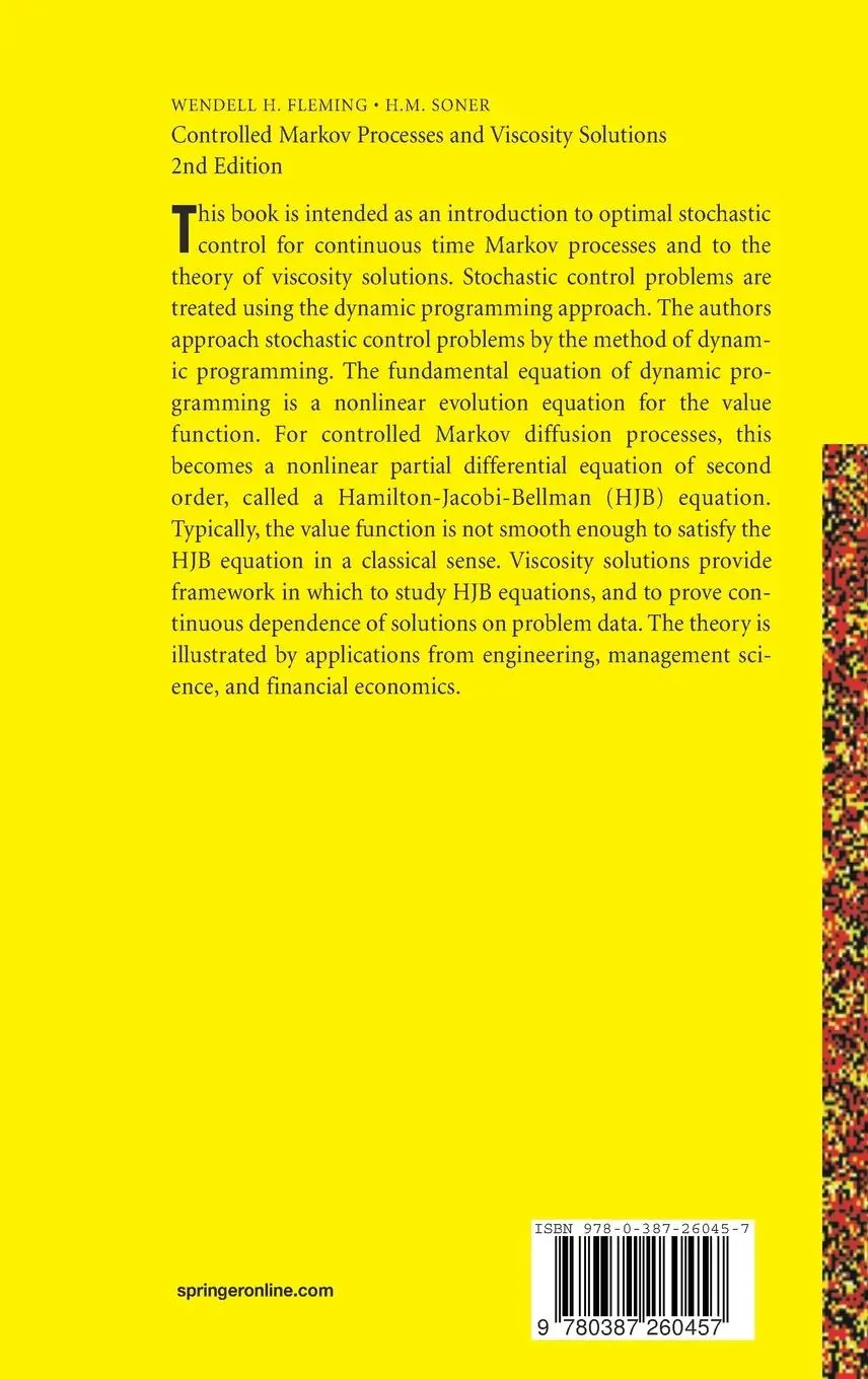 Rückseite: 9780387260457 | Controlled Markov Processes and Viscosity Solutions | Soner (u. a.)