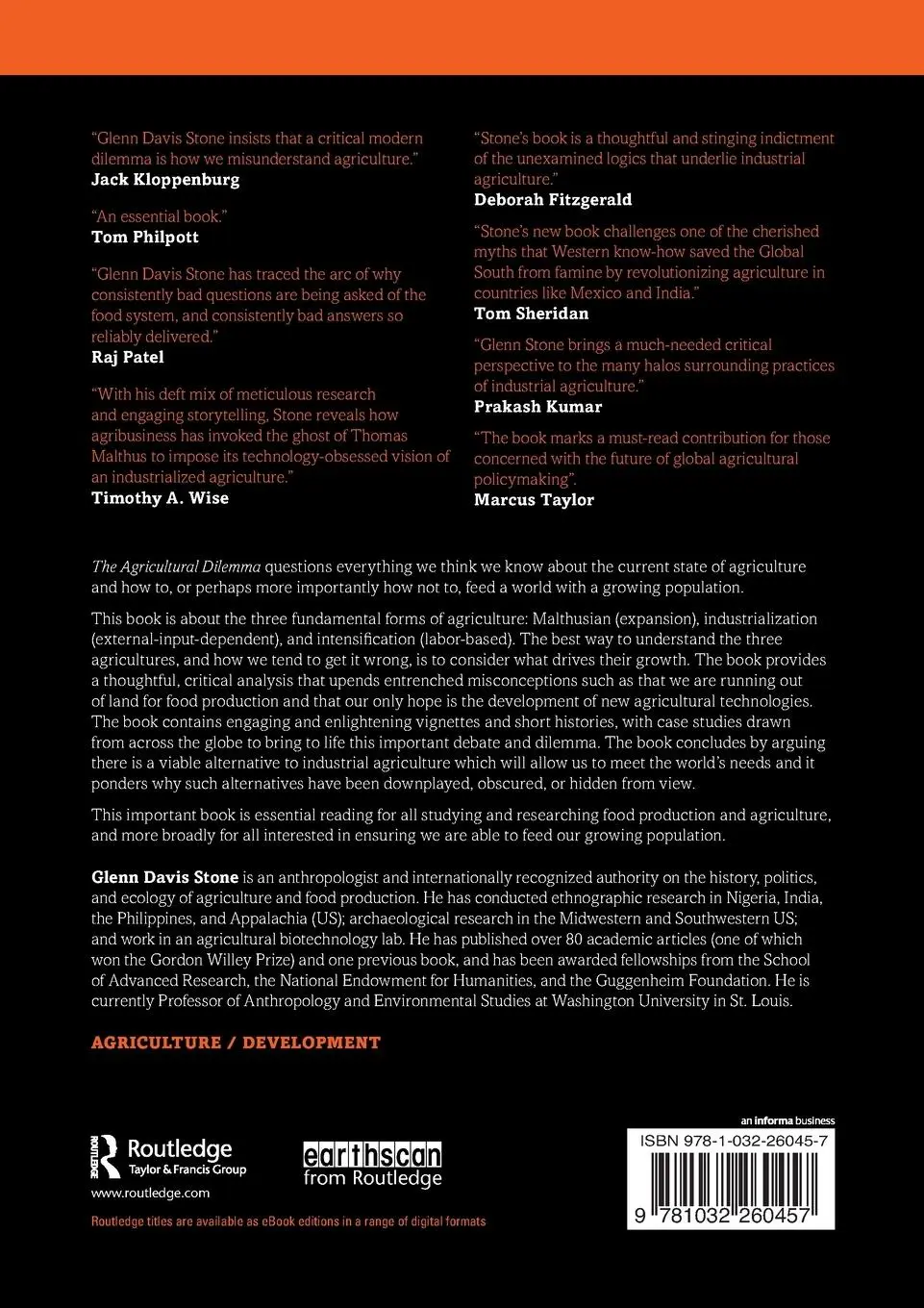 Rückseite: 9781032260457 | The Agricultural Dilemma | How Not to Feed the World | Stone | Buch