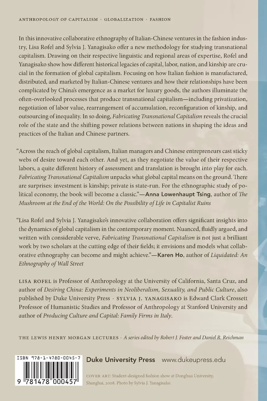 Rückseite: 9781478000457 | Fabricating Transnational Capitalism | Lisa Rofel | Taschenbuch | 2019