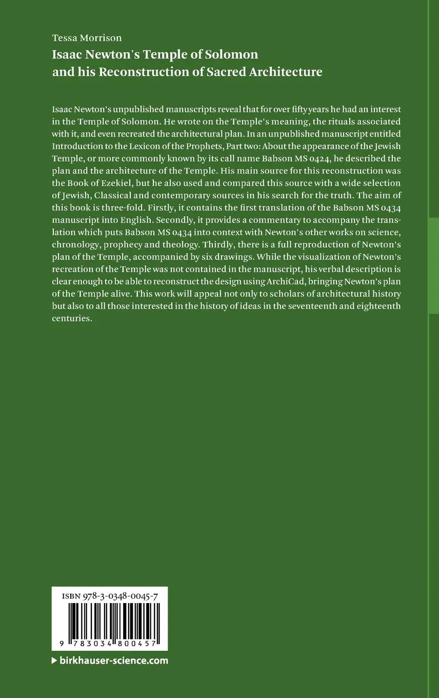 Rückseite: 9783034800457 | Isaac Newton's Temple of Solomon and his Reconstruction of Sacred...