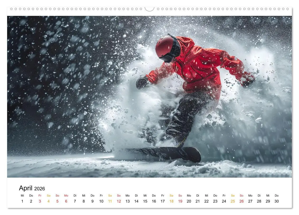 Bild: 9783457320457 | Kufen, Ski &amp; Snowboard (Wandkalender 2026 DIN A2 quer), CALVENDO...