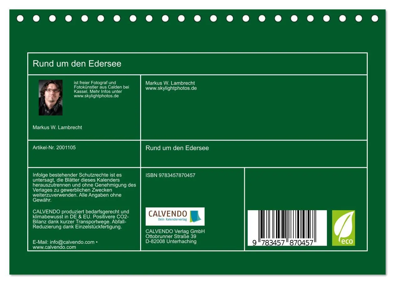 Bild: 9783457870457 | Rund um den Edersee (Tischkalender 2026 DIN A5 quer), CALVENDO...