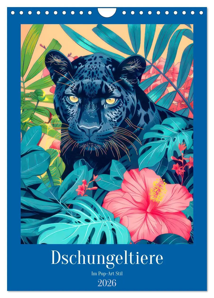 Cover: 9783516270457 | Dschungeltiere im Pop-Art Stil (Wandkalender 2026 DIN A4 hoch),...