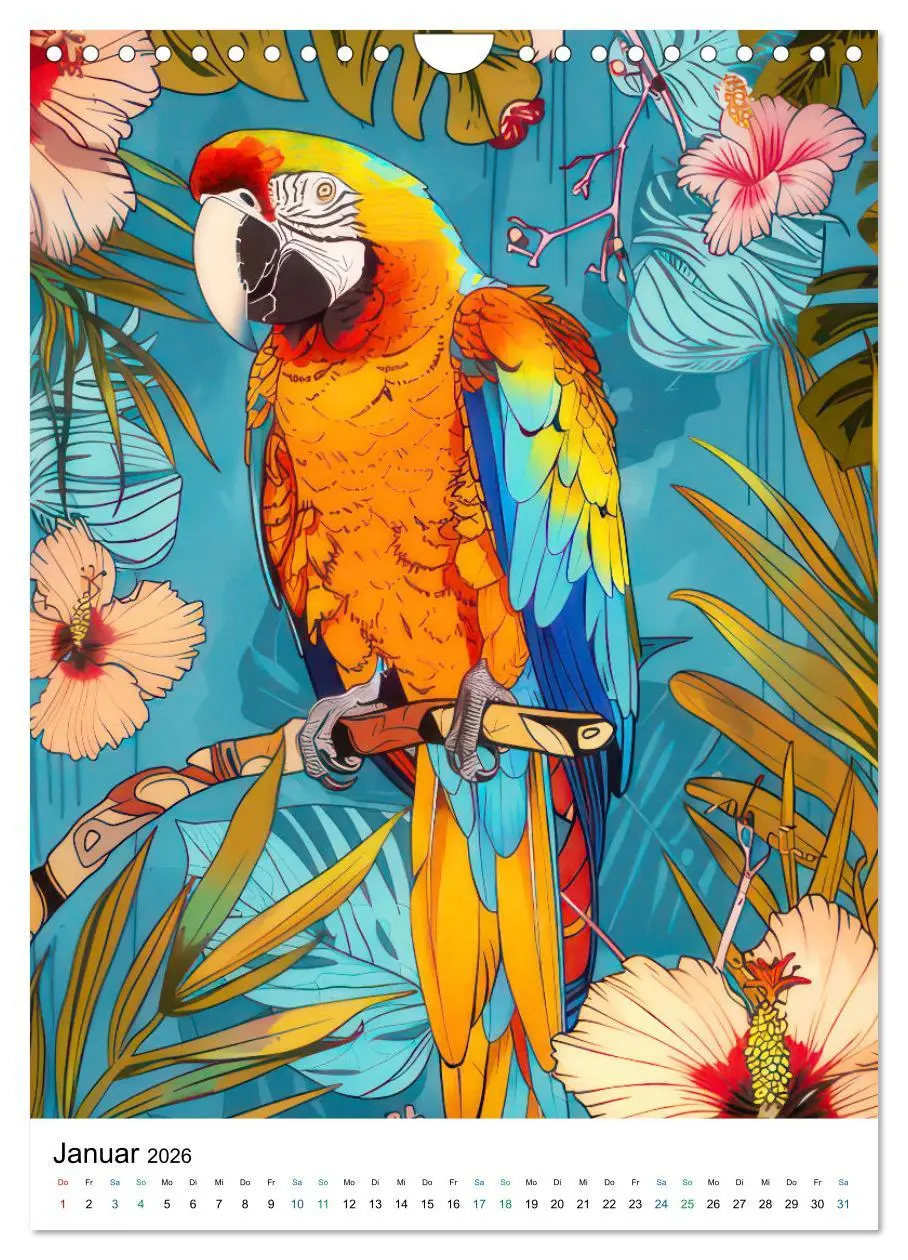 Bild: 9783516270457 | Dschungeltiere im Pop-Art Stil (Wandkalender 2026 DIN A4 hoch),...