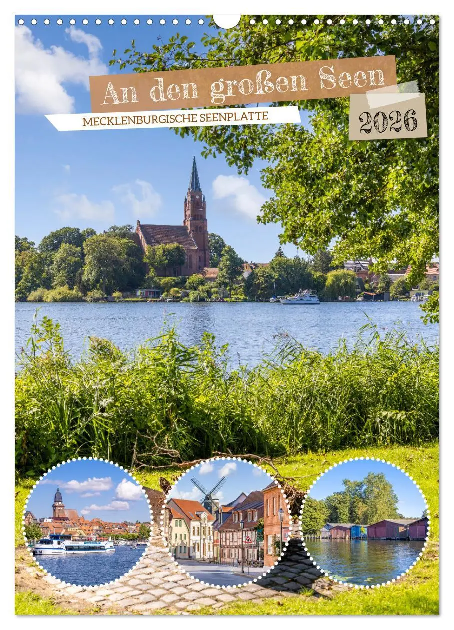Cover: 9783516340457 | An den großen Seen der Mecklenburgischen Seenplatte (Wandkalender...