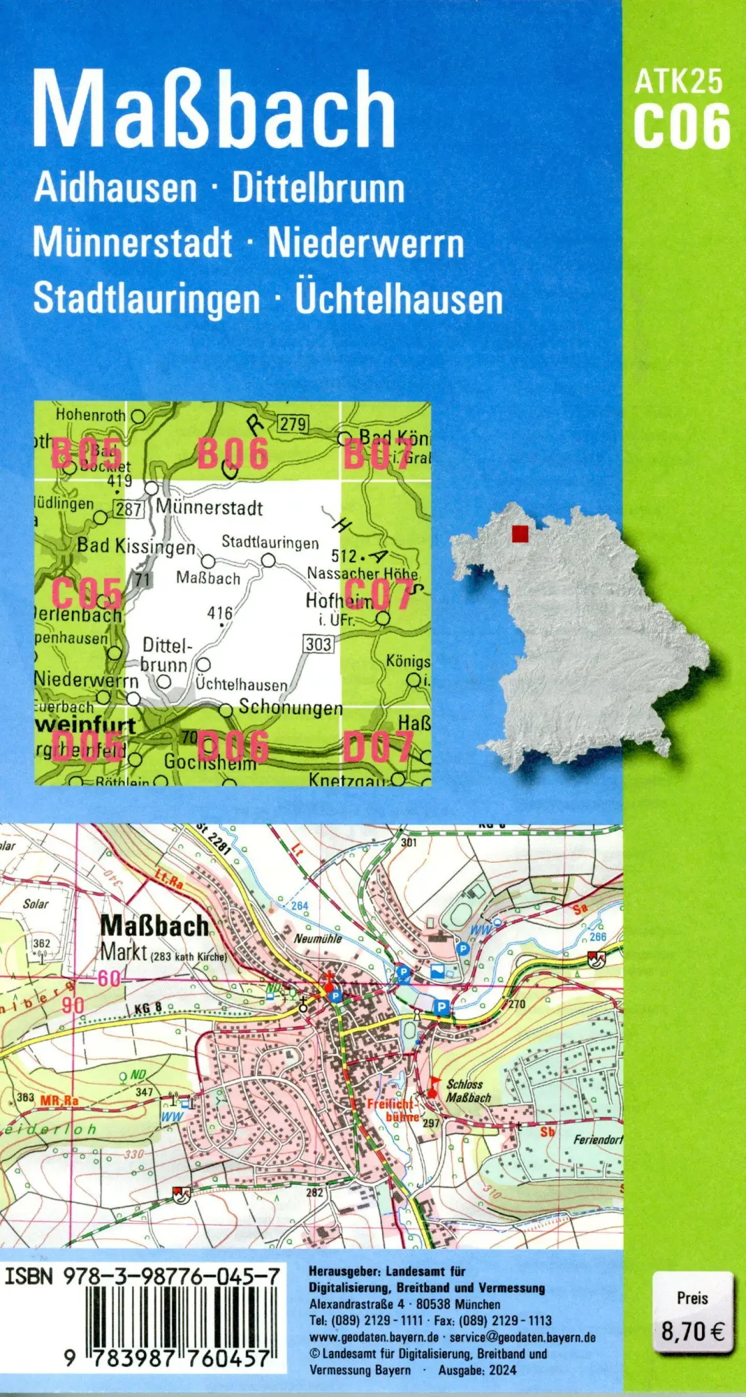 Bild: 9783987760457 | ATK25-C06 Maßbach (Amtliche Topographische Karte 1:25000) | Deutsch