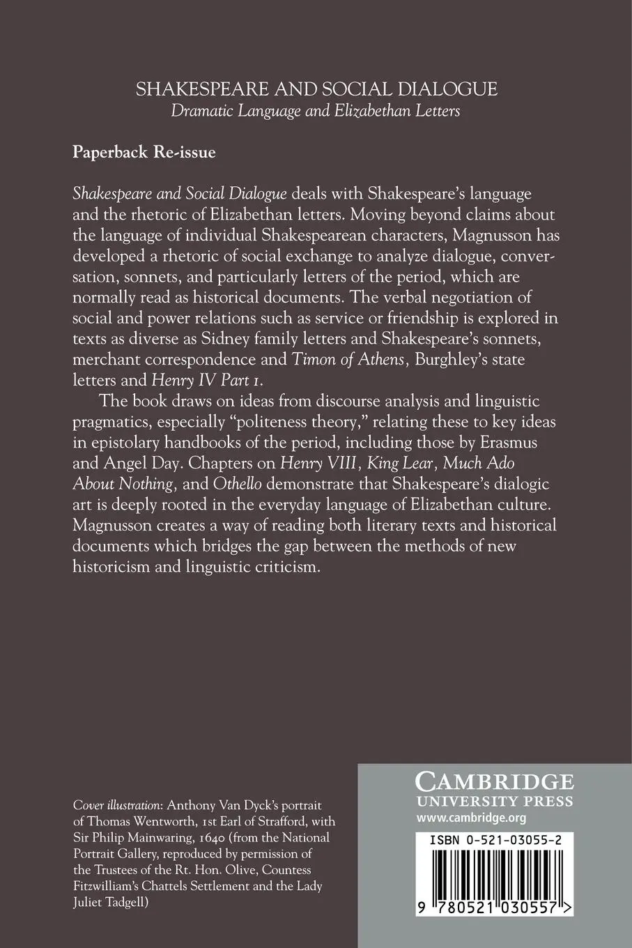 Rückseite: 9780521030557 | Shakespeare and Social Dialogue | Lynne Magnusson | Taschenbuch | 2006