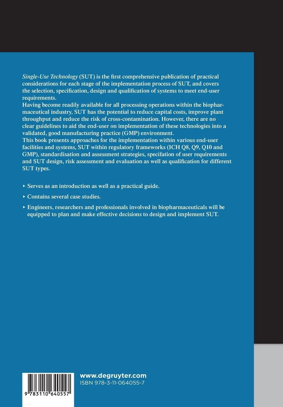 Rückseite: 9783110640557 | Single-Use Technology | A Practical Guide to Design and Implementation