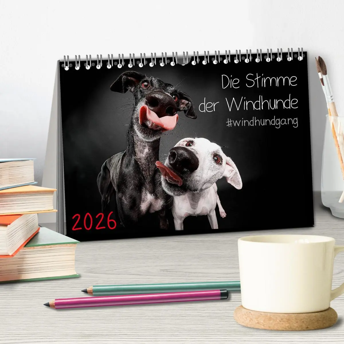Bild: 9783457790557 | Die Stimme der Windhunde (Tischkalender 2026 DIN A5 quer), CALVENDO...