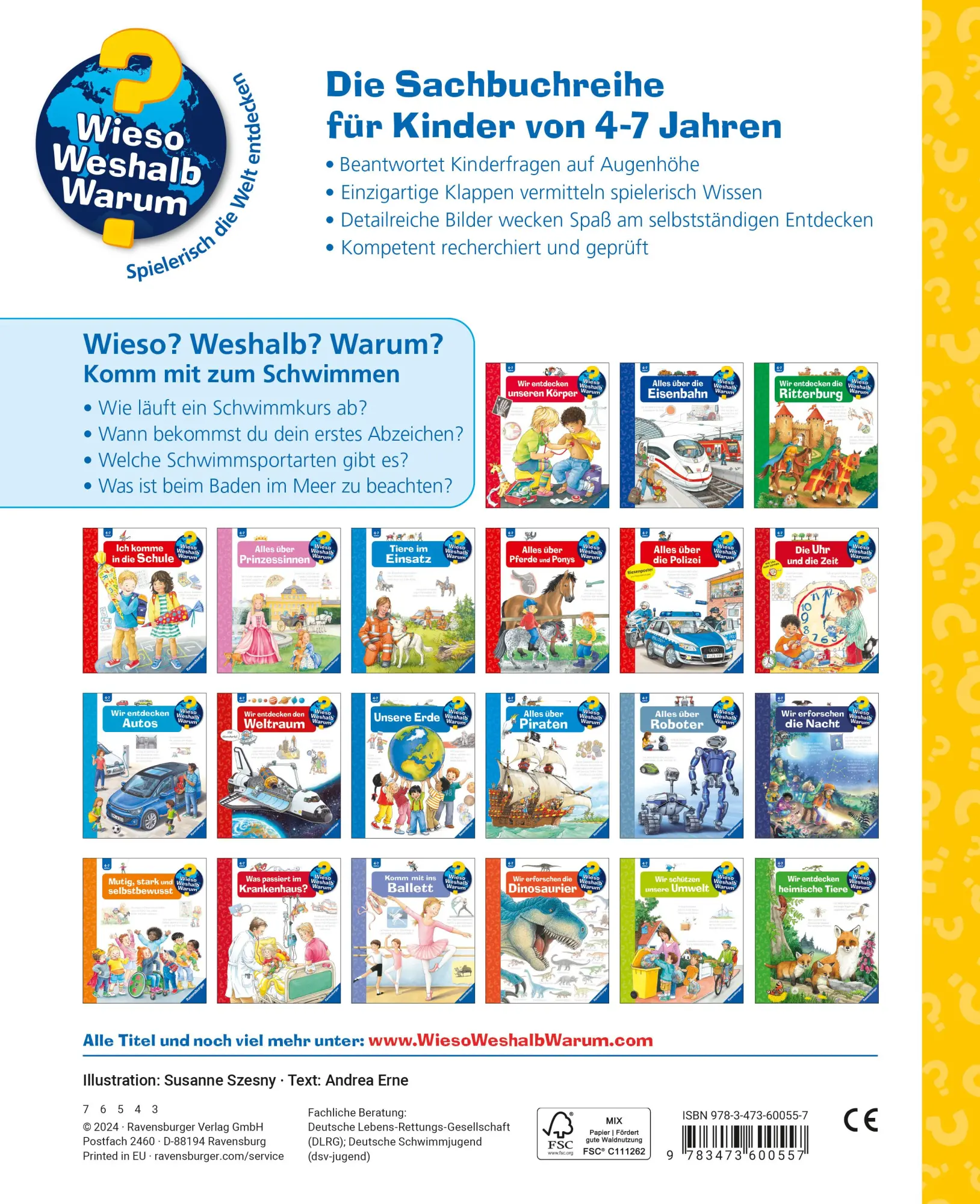Rückseite: 9783473600557 | Wieso? Weshalb? Warum?, Band 26 - Komm mit zum Schwimmen | Andrea Erne