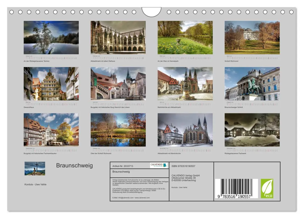 Bild: 9783516190557 | Braunschweig (Wandkalender 2026 DIN A4 quer), CALVENDO Monatskalender