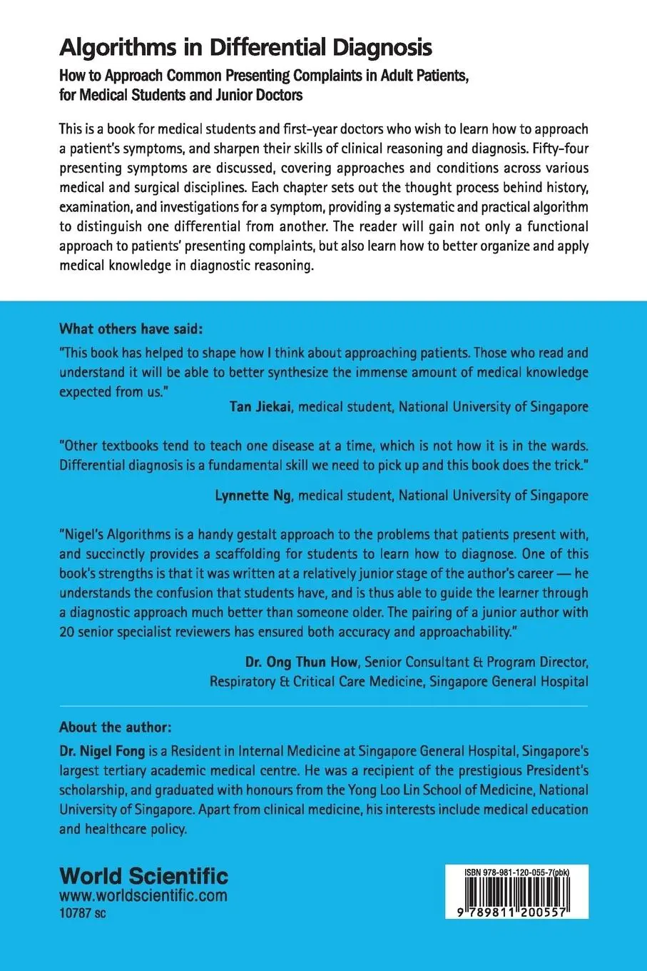 Rückseite: 9789811200557 | ALGORITHMS IN DIFFERENTIAL DIAGNOSIS | Jie Ming Nigel Fong | Buch