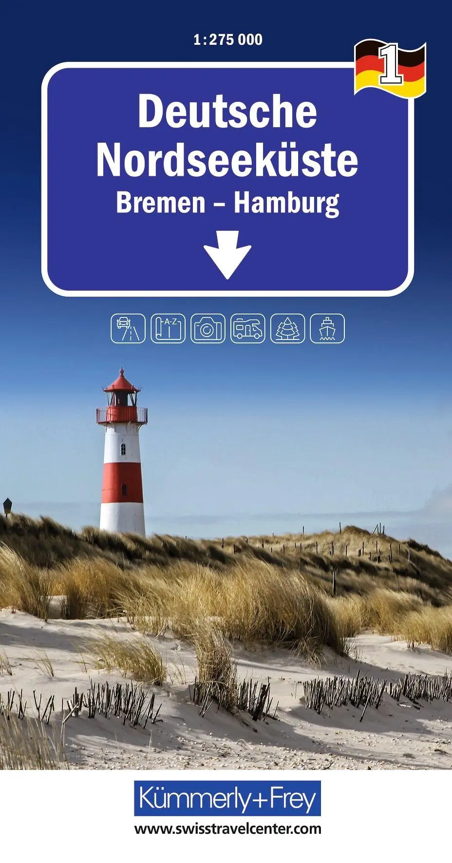 Cover: 9783259300657 | Kümmerly+Frey Regional-Strassenkarte 1 Deutsche Nordseeküste 1:275.000