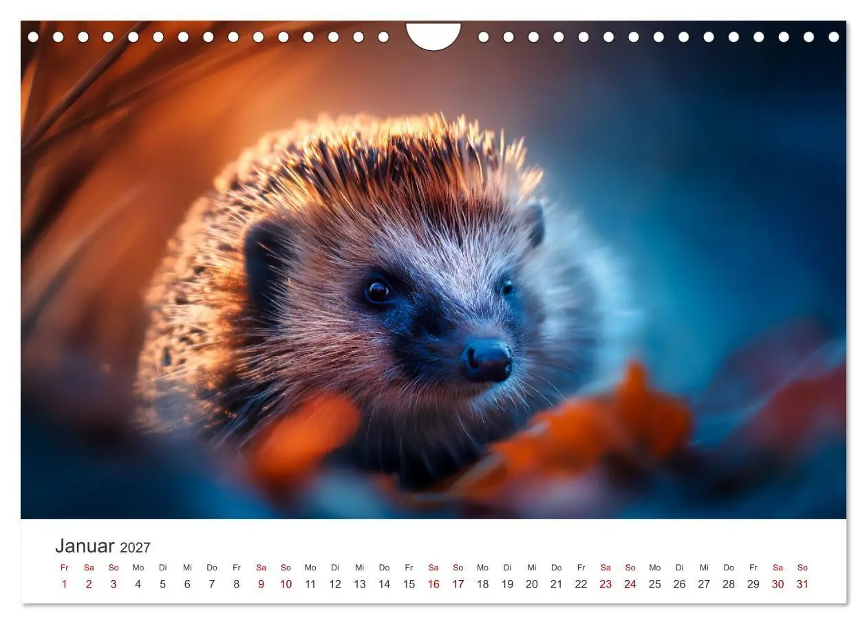 Bild: 9783516940657 | Rund, stachlig, munter - Ein Jahr mit Igeln (Wandkalender 2027 DIN...