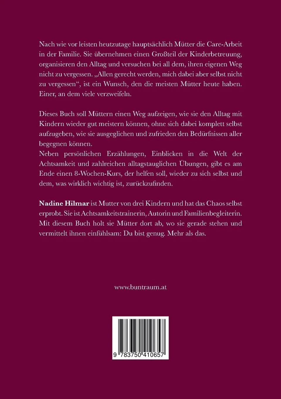 Rückseite: 9783750410657 | Es ist genug, Mama | Den Alltag meistern, ohne auszubrennen | Hilmar