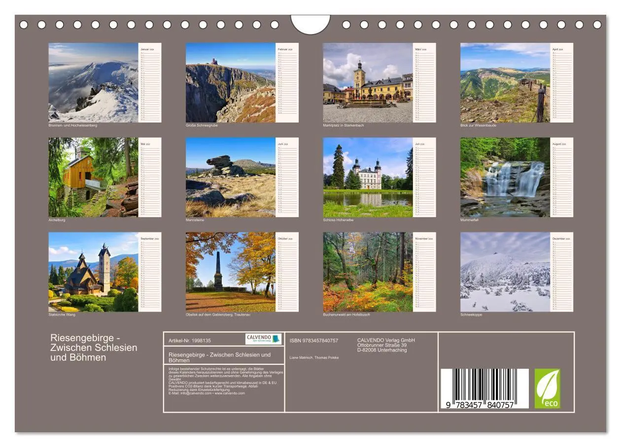 Bild: 9783457840757 | Riesengebirge - Zwischen Schlesien und Böhmen (Wandkalender 2026...