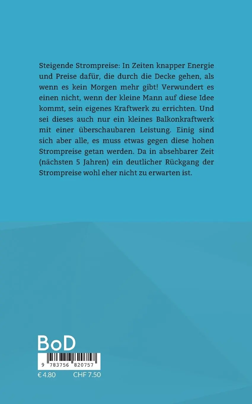 Rückseite: 9783756820757 | Mein Balkonkraftwerk | Die Antwort auf explodierende Strompreise