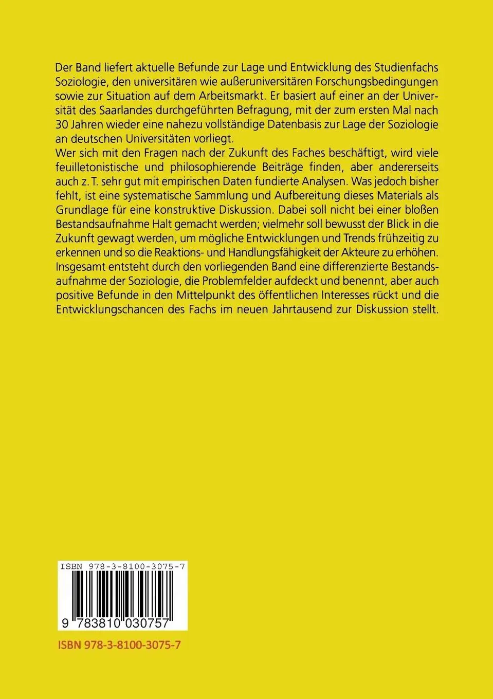 Rückseite: 9783810030757 | Soziologie im Wandel | Reinhard Stockmann (u. a.) | Taschenbuch | 2002