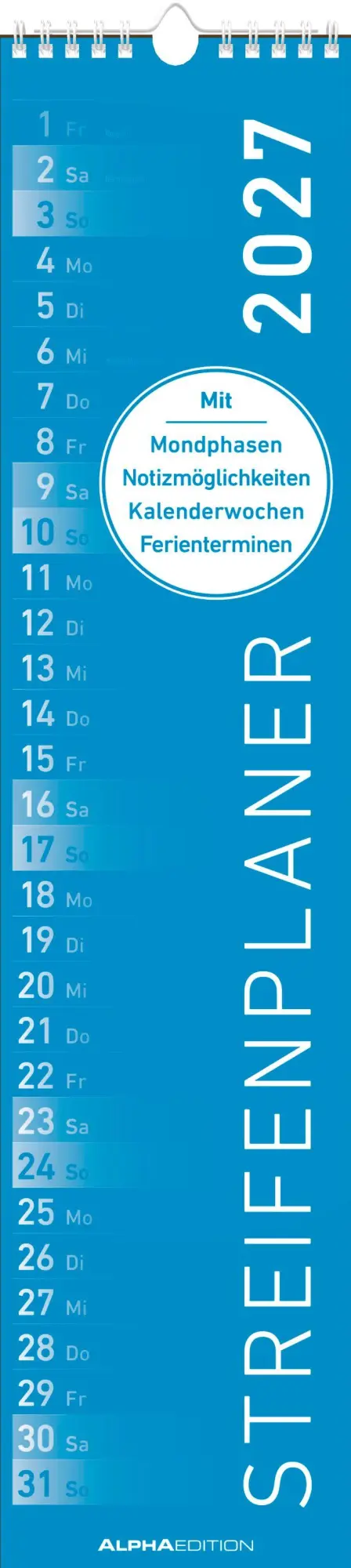Cover: 4069095010857 | Streifenplaner BLAU 2027 | Neumann Verlage GmbH &amp; Co KG | Kalender
