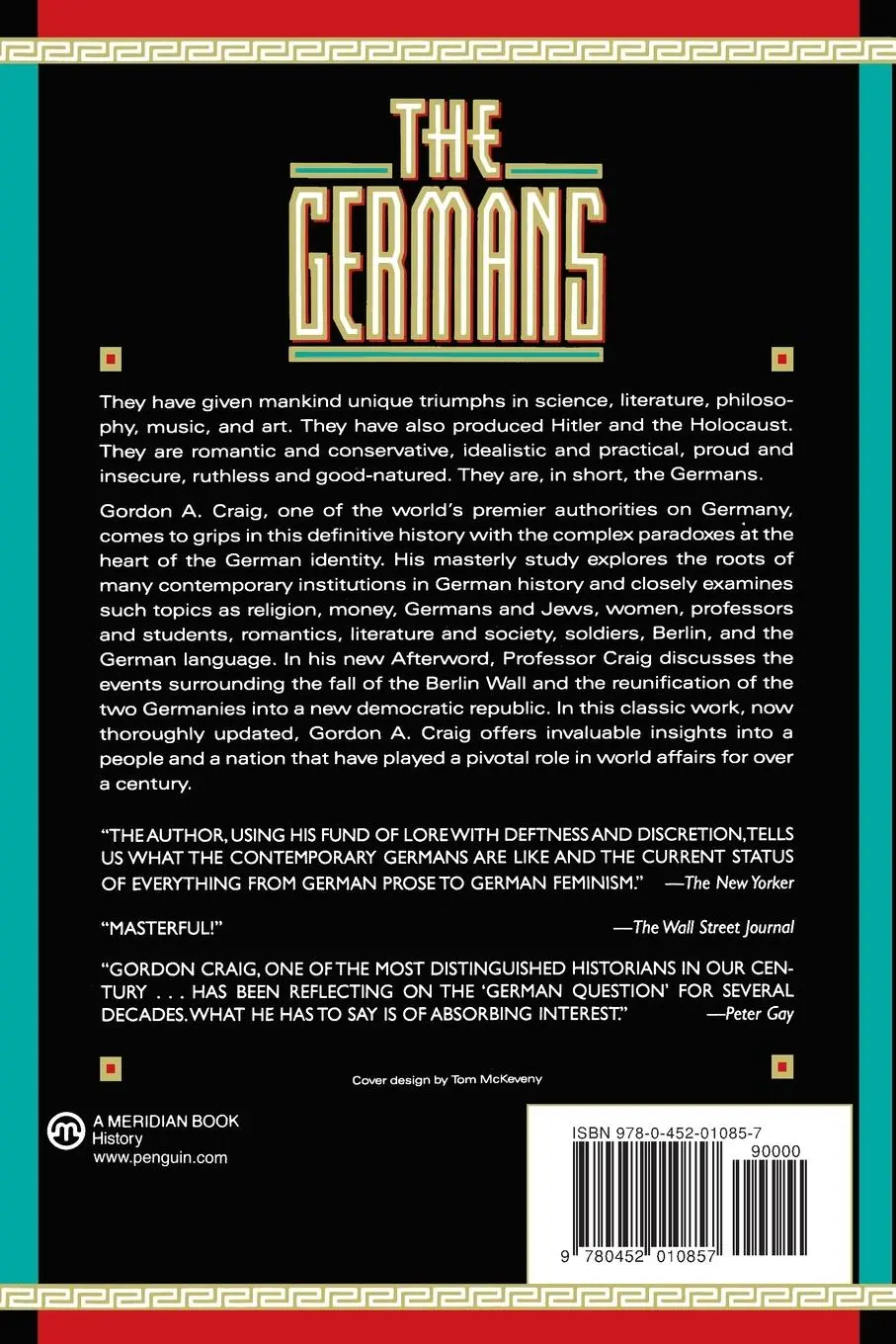 Rückseite: 9780452010857 | The Germans | Gordon A. Craig | Taschenbuch | Englisch | 1991