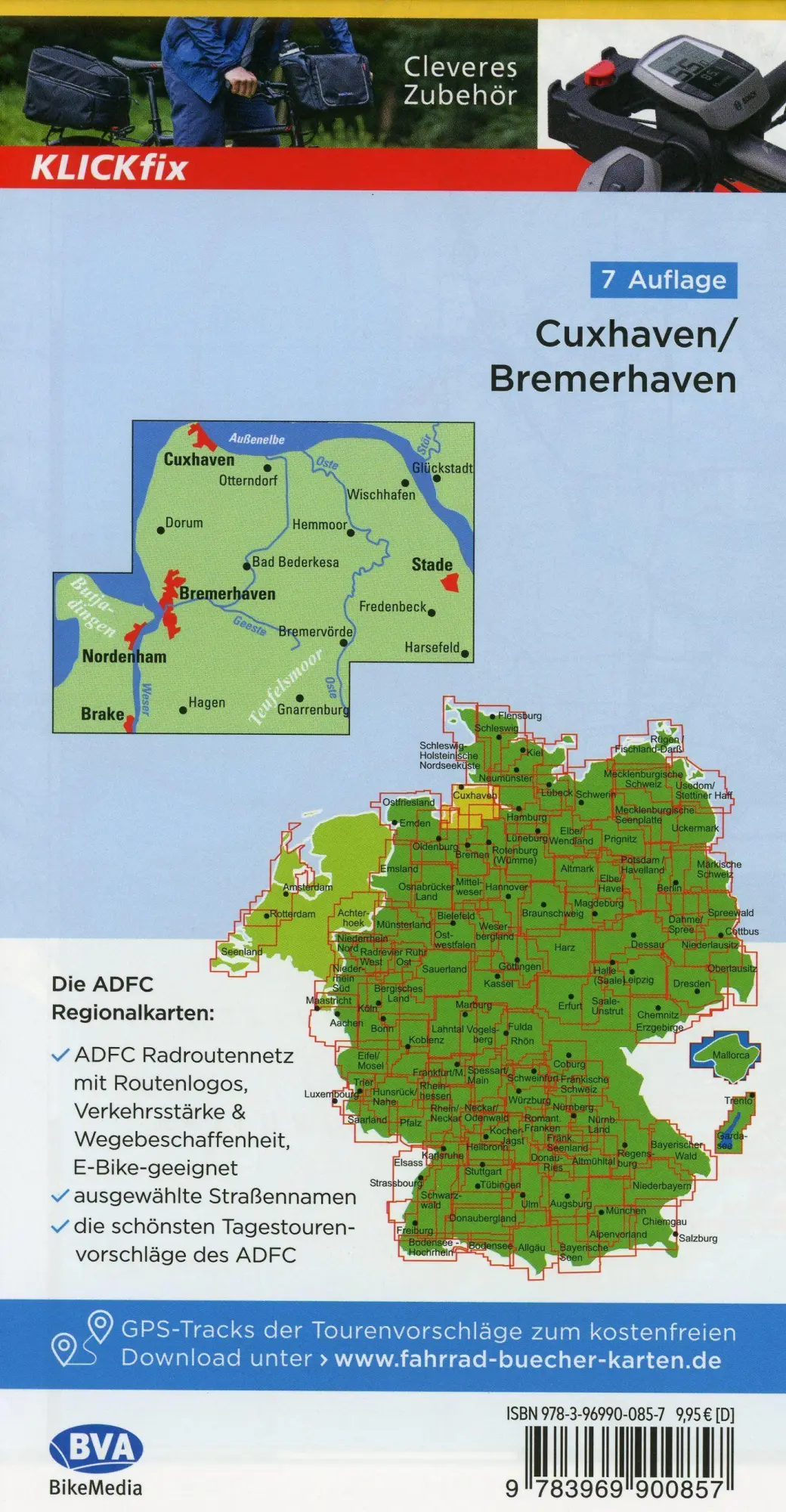 Bild: 9783969900857 | ADFC-Regionalkarte Cuxhaven Bremerhaven, 1:75.000, mit...