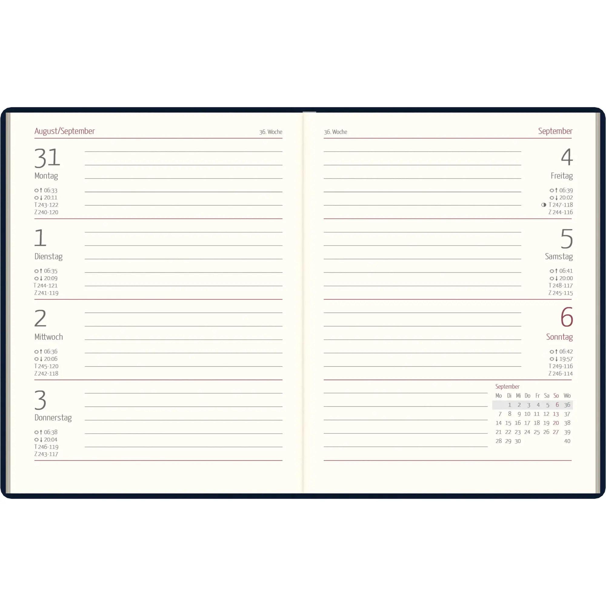 Bild: 4069095000957 | Taschenkalender blau 2026 - Bürokalender 10,2x14,2 - 1 Woche auf 2...