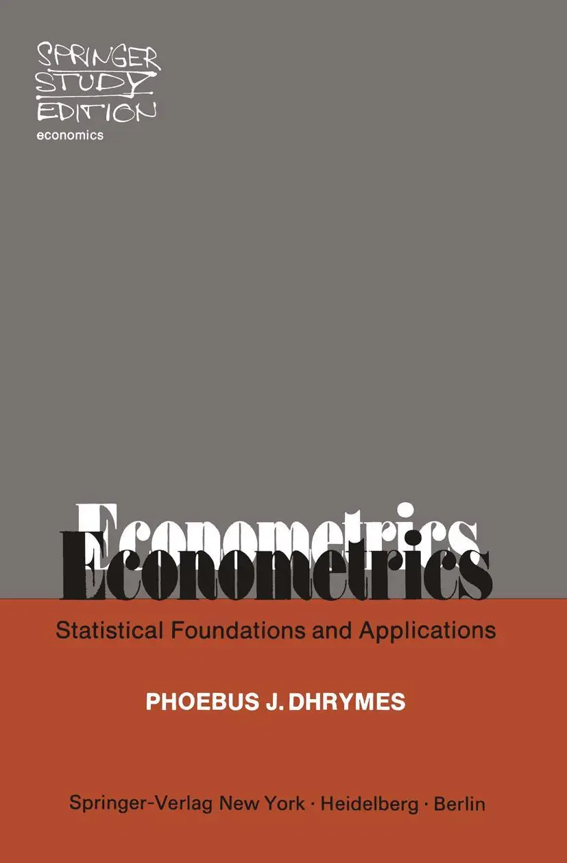 Cover: 9780387900957 | Econometrics | Statistical Foundations and Applications | Dhrymes