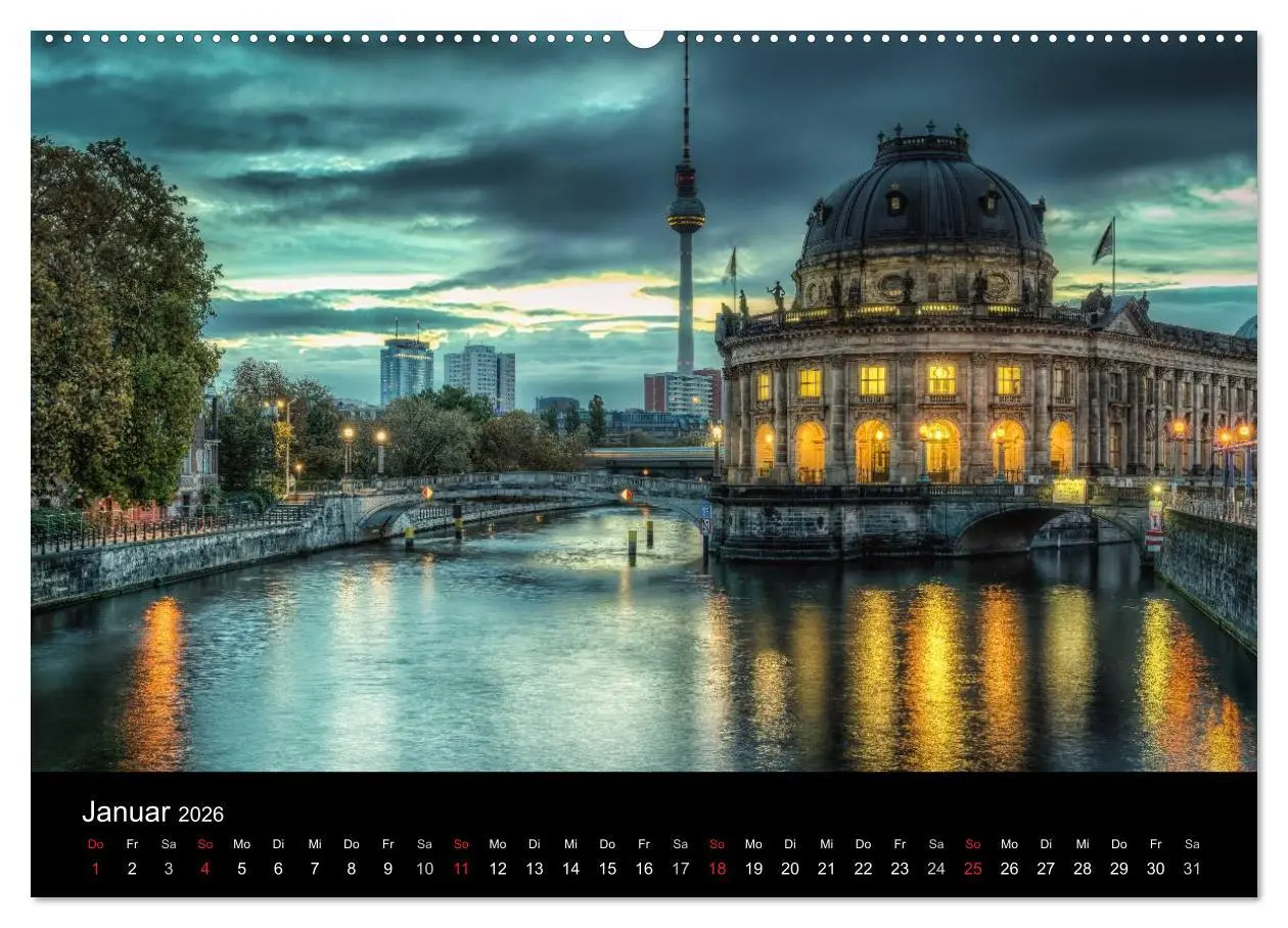 Bild: 9783516080957 | Berlin City bei Nacht (Wandkalender 2026 DIN A2 quer), CALVENDO...