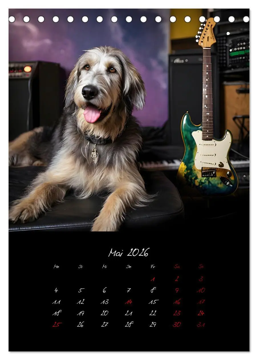 Bild: 9783457261057 | Gitarren und Hunde mit Herz (Tischkalender 2026 DIN A5 hoch),...