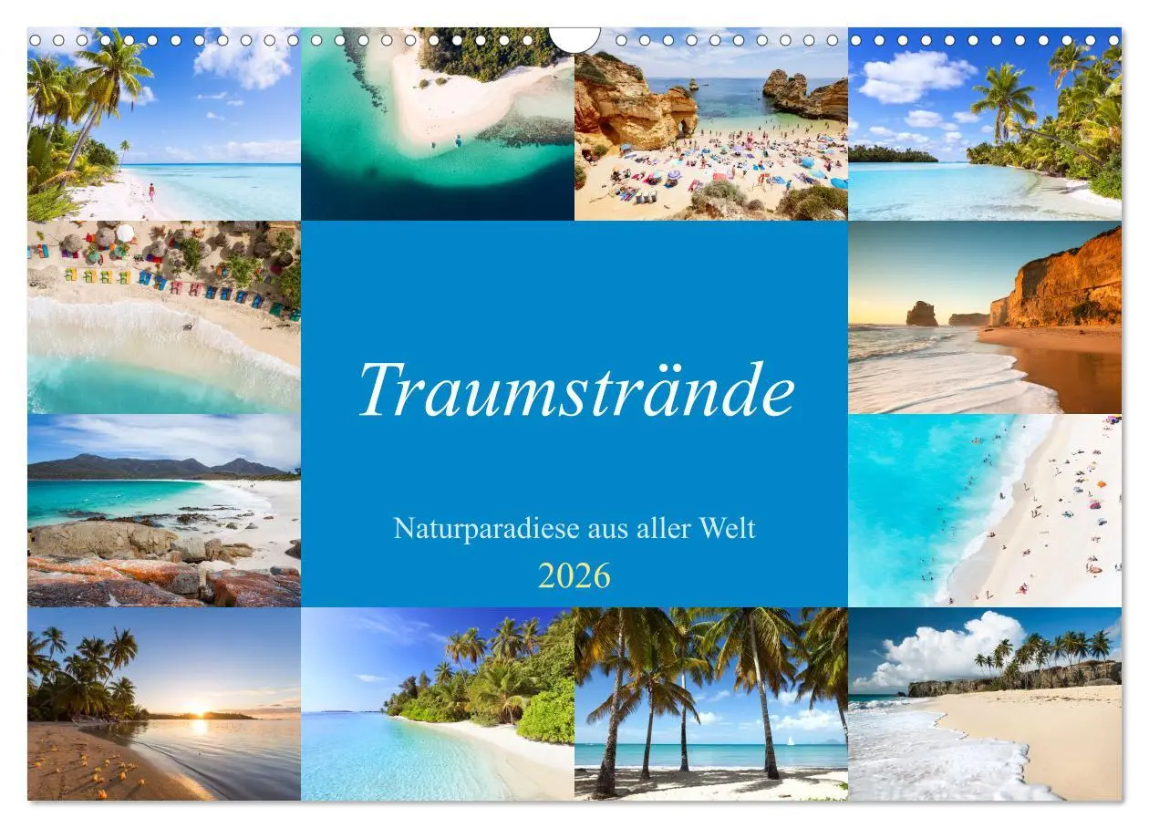 Cover: 9783457571057 | Traumstrände - Naturparadiese aus aller Welt (Wandkalender 2026 DIN...