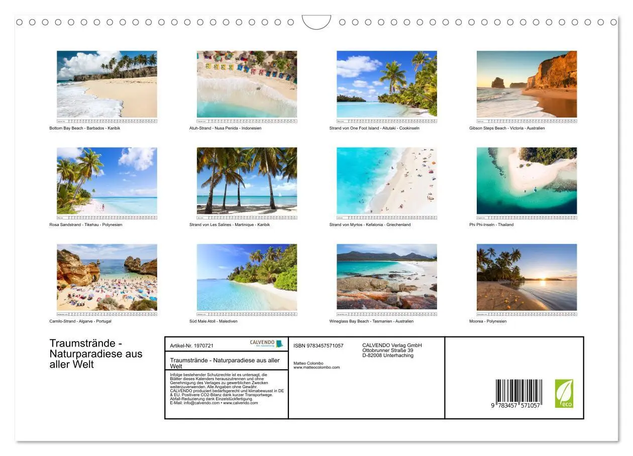 Bild: 9783457571057 | Traumstrände - Naturparadiese aus aller Welt (Wandkalender 2026 DIN...