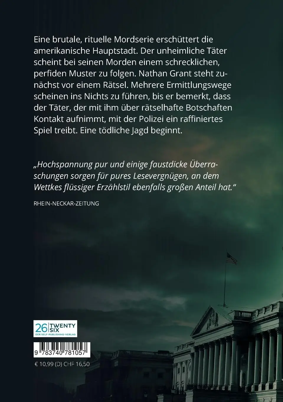 Rückseite: 9783740781057 | Der Washington-Ritus | Ein neuer Thriller mit Nathan Grant | Wettke