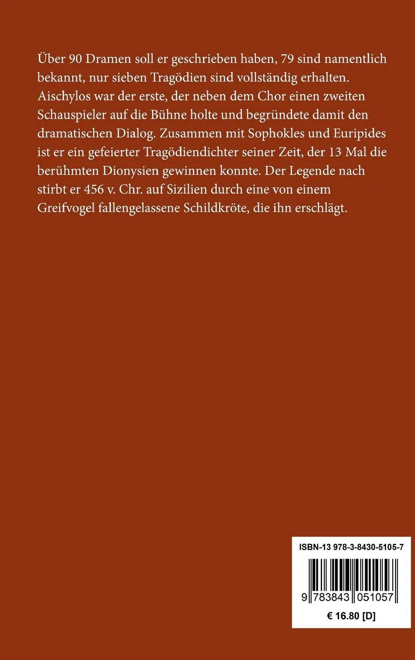 Rückseite: 9783843051057 | Die Sieben gegen Theben | Aischylos | Buch | 52 S. | Deutsch | 2016