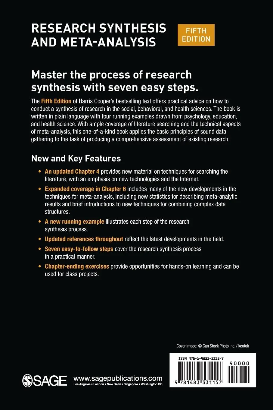 Rückseite: 9781483331157 | Research Synthesis and Meta-Analysis | A Step-by-Step Approach | Buch
