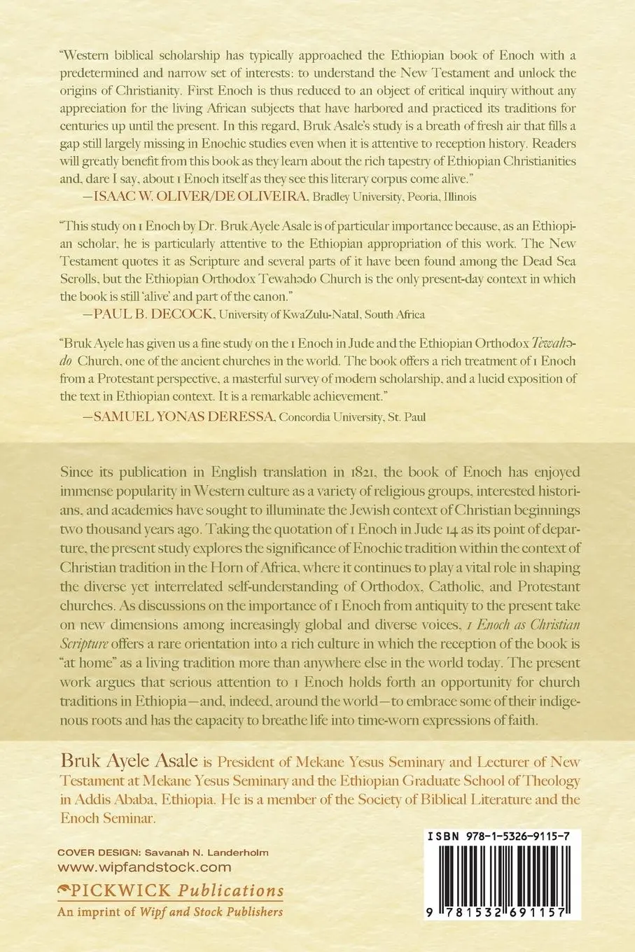 Rückseite: 9781532691157 | 1 Enoch as Christian Scripture | Bruk Ayele Asale | Taschenbuch | 2020