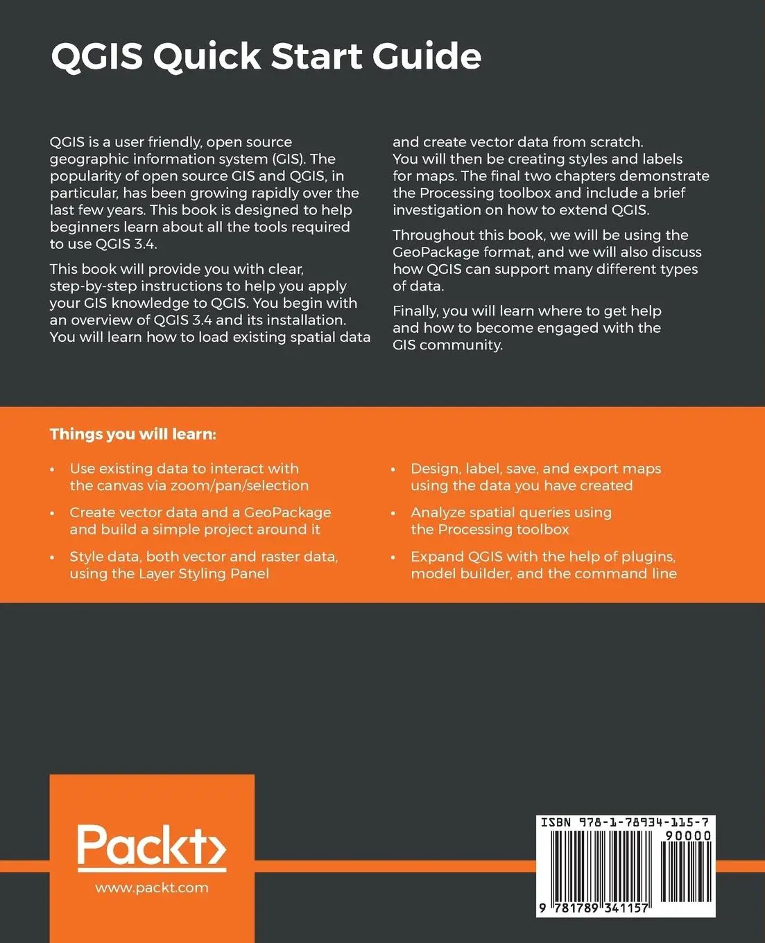 Rückseite: 9781789341157 | QGIS Quick Start Guide | Andrew Cutts | Taschenbuch | Englisch | 2019