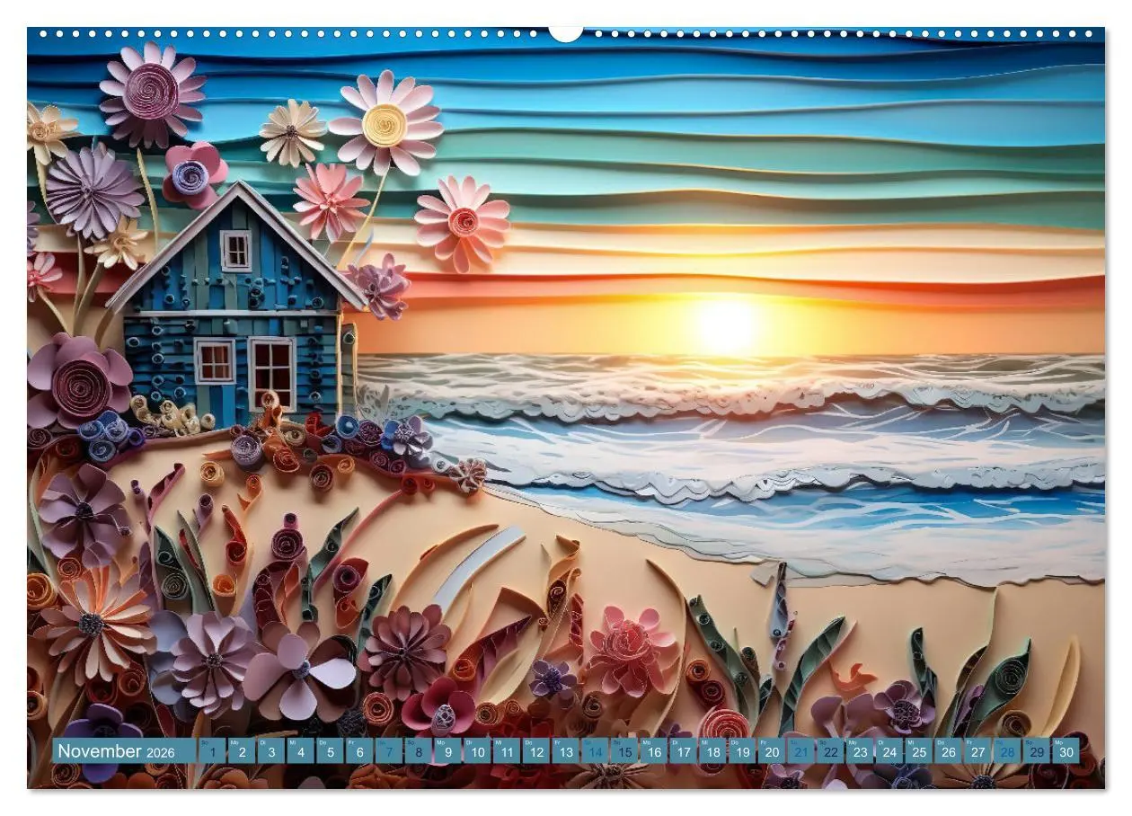 Bild: 9783457491157 | Strandhauszauber aus Papier (hochwertiger Premium Wandkalender 2026...