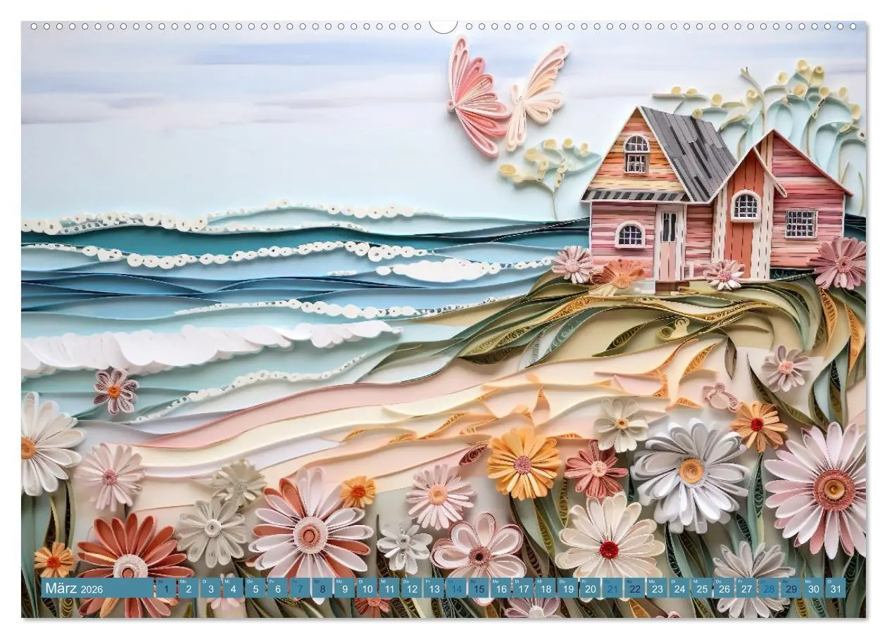 Bild: 9783457491157 | Strandhauszauber aus Papier (hochwertiger Premium Wandkalender 2026...