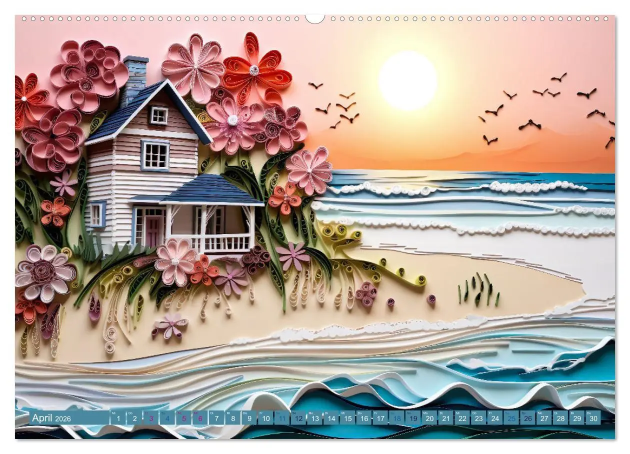 Bild: 9783457491157 | Strandhauszauber aus Papier (hochwertiger Premium Wandkalender 2026...