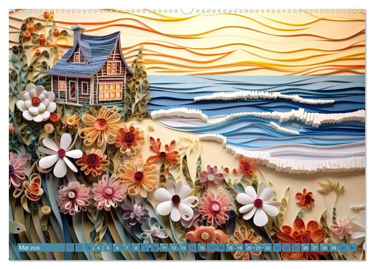 Bild: 9783457491157 | Strandhauszauber aus Papier (hochwertiger Premium Wandkalender 2026...