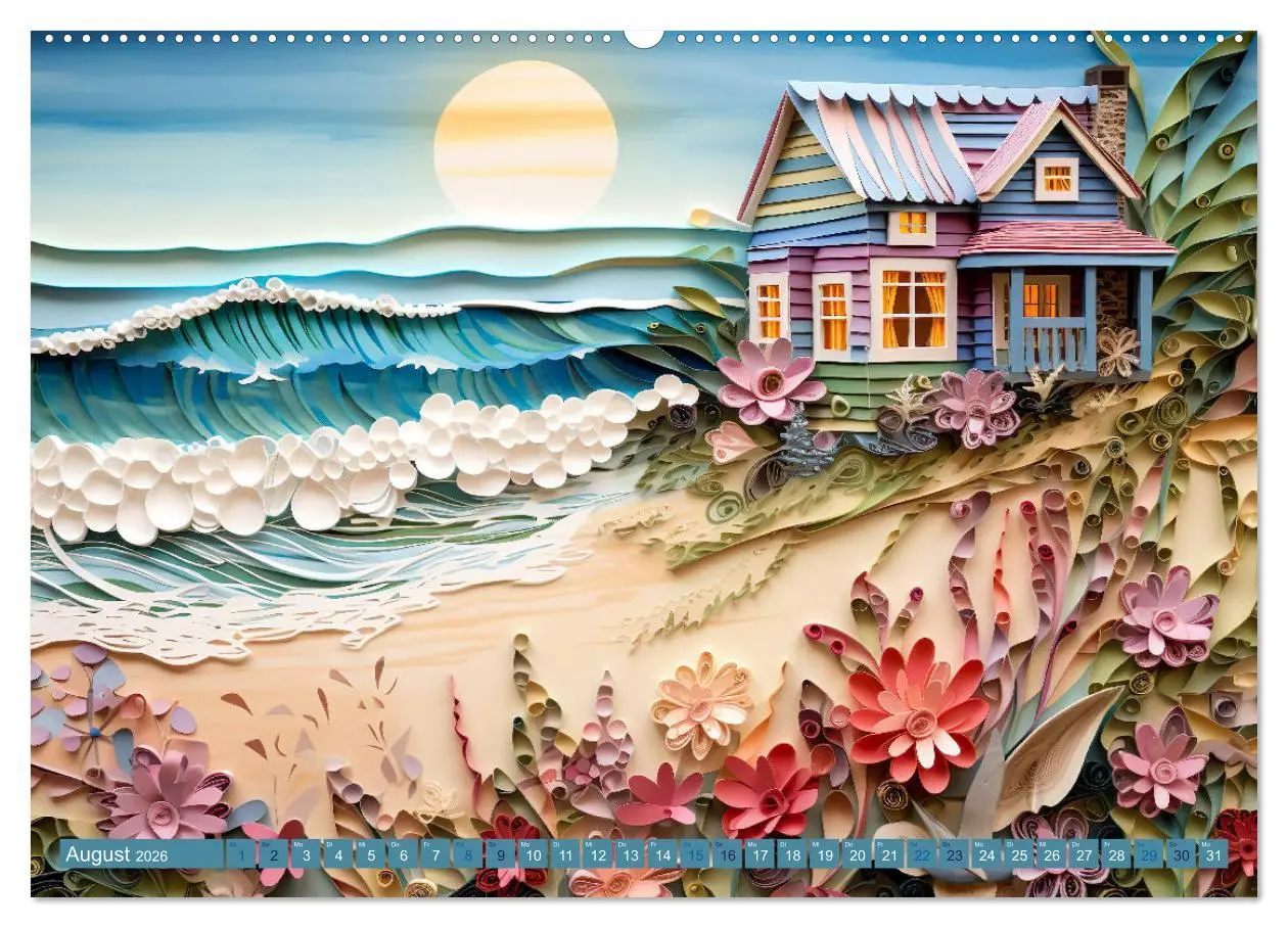 Bild: 9783457491157 | Strandhauszauber aus Papier (hochwertiger Premium Wandkalender 2026...