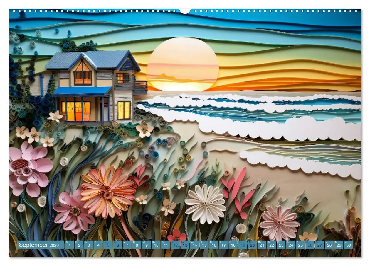 Bild: 9783457491157 | Strandhauszauber aus Papier (hochwertiger Premium Wandkalender 2026...