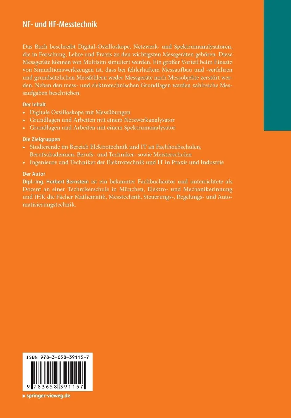 Rückseite: 9783658391157 | NF- und HF-Messtechnik | Herbert Bernstein | Taschenbuch | Paperback