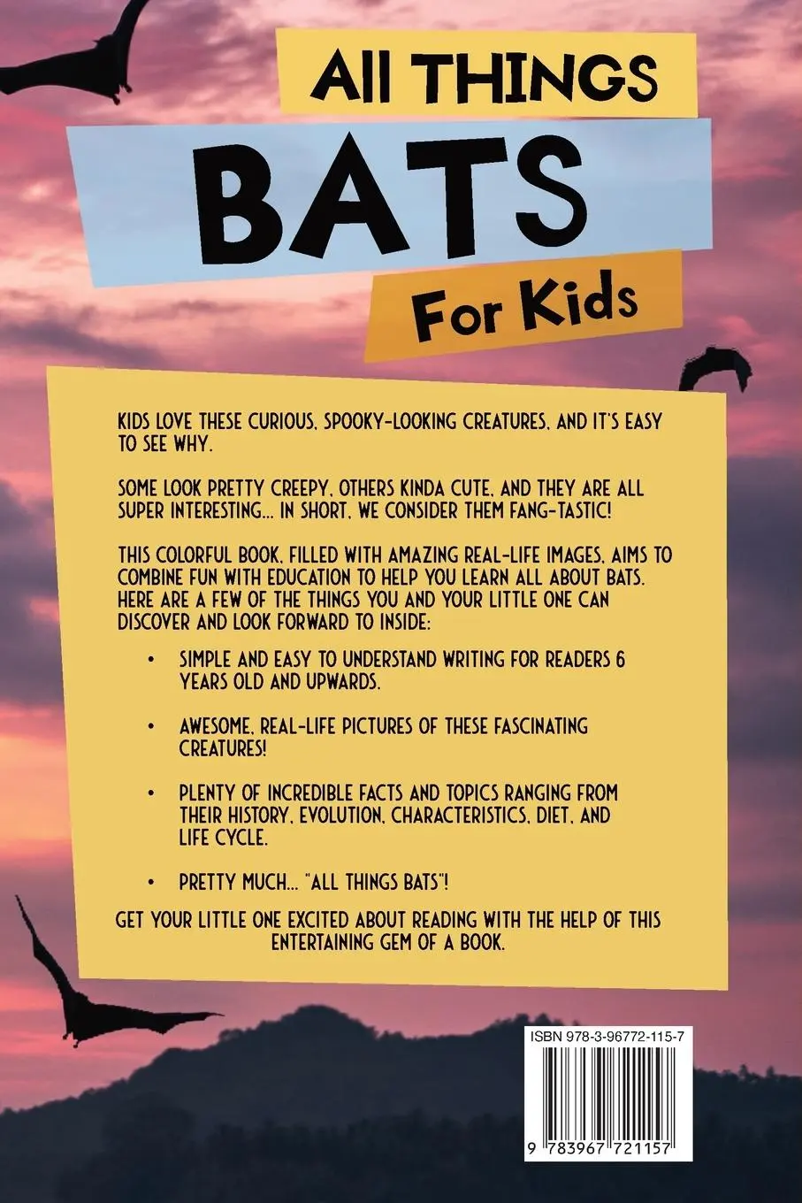 Rückseite: 9783967721157 | All Things Bats For Kids | Animal Reads | Taschenbuch | Englisch