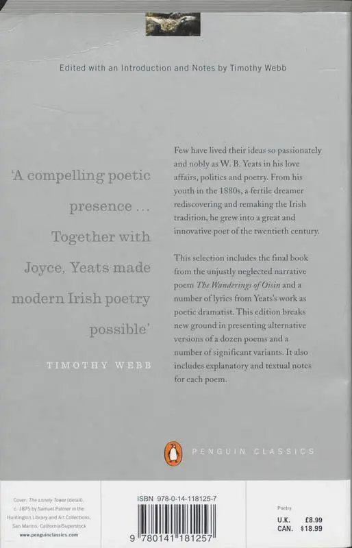 Rückseite: 9780141181257 | Selected Poems | William Yeats | Taschenbuch | Kartoniert / Broschiert