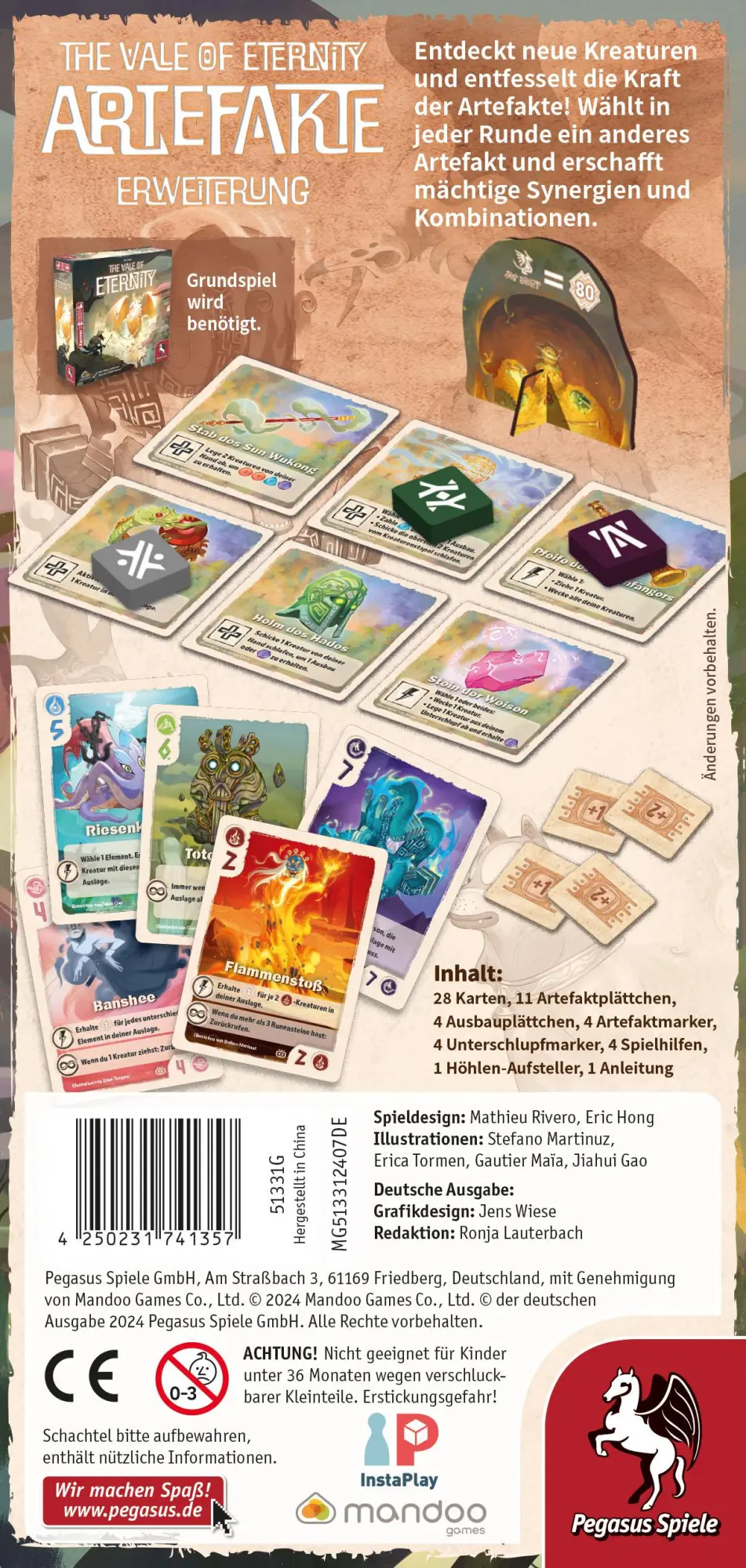 Bild: 4250231741357 | The Vale of Eternity: Artefakte [Erweiterung] | Eric Hong | Spiel