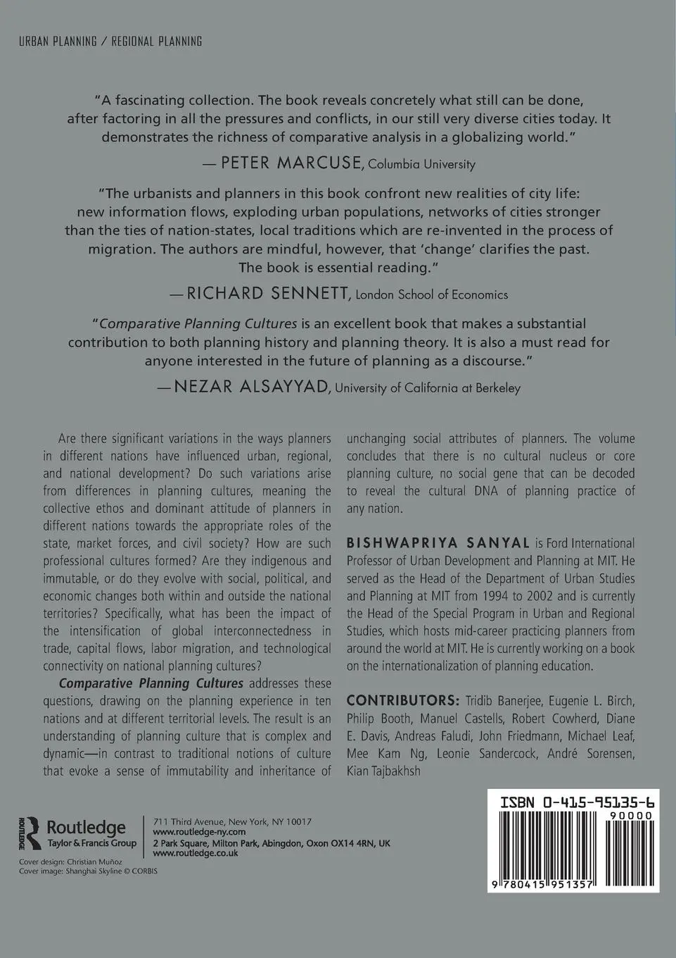 Rückseite: 9780415951357 | Comparative Planning Cultures | Bishwapriya Sanyal | Taschenbuch