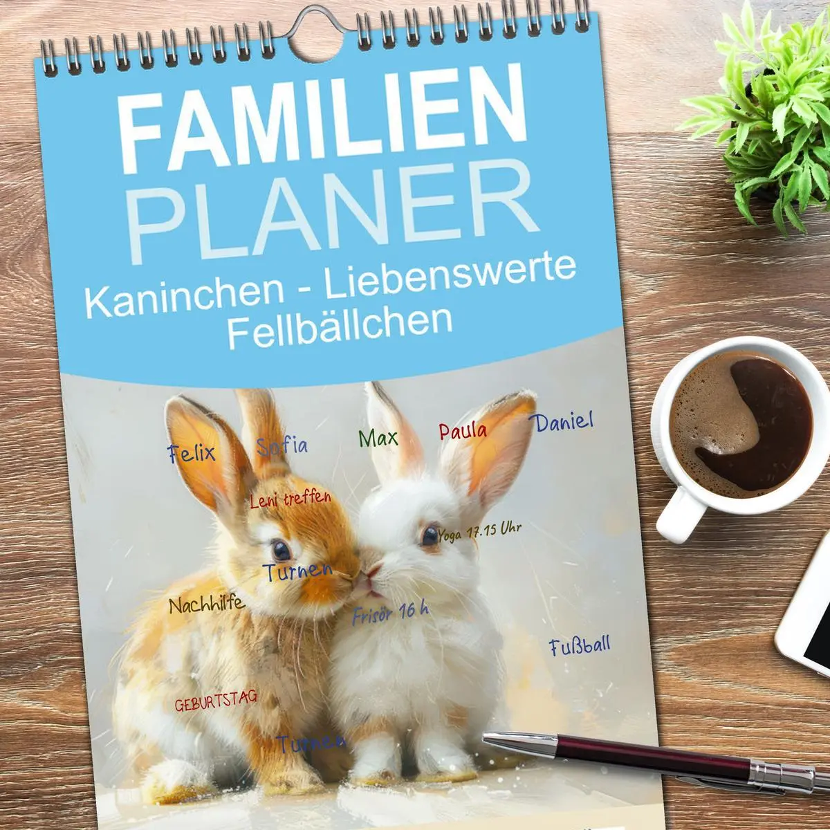 Bild: 9783516491357 | Familienplaner 2026 - Kaninchen - Liebenswerte Fellbällchen mit 5...