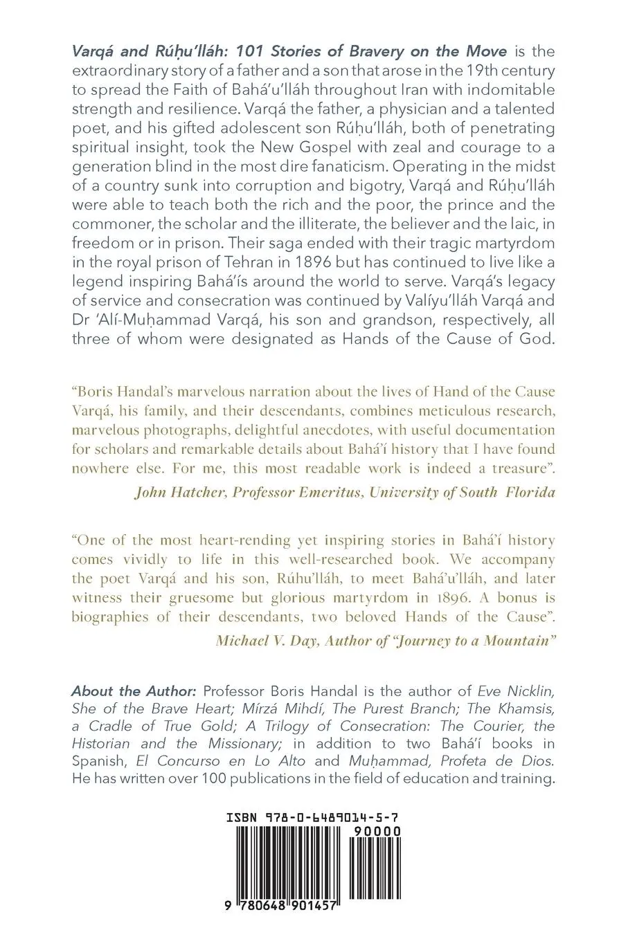 Rückseite: 9780648901457 | Varqá and Rúhu'lláh | 101 Stories of Bravery on the Move | Handal