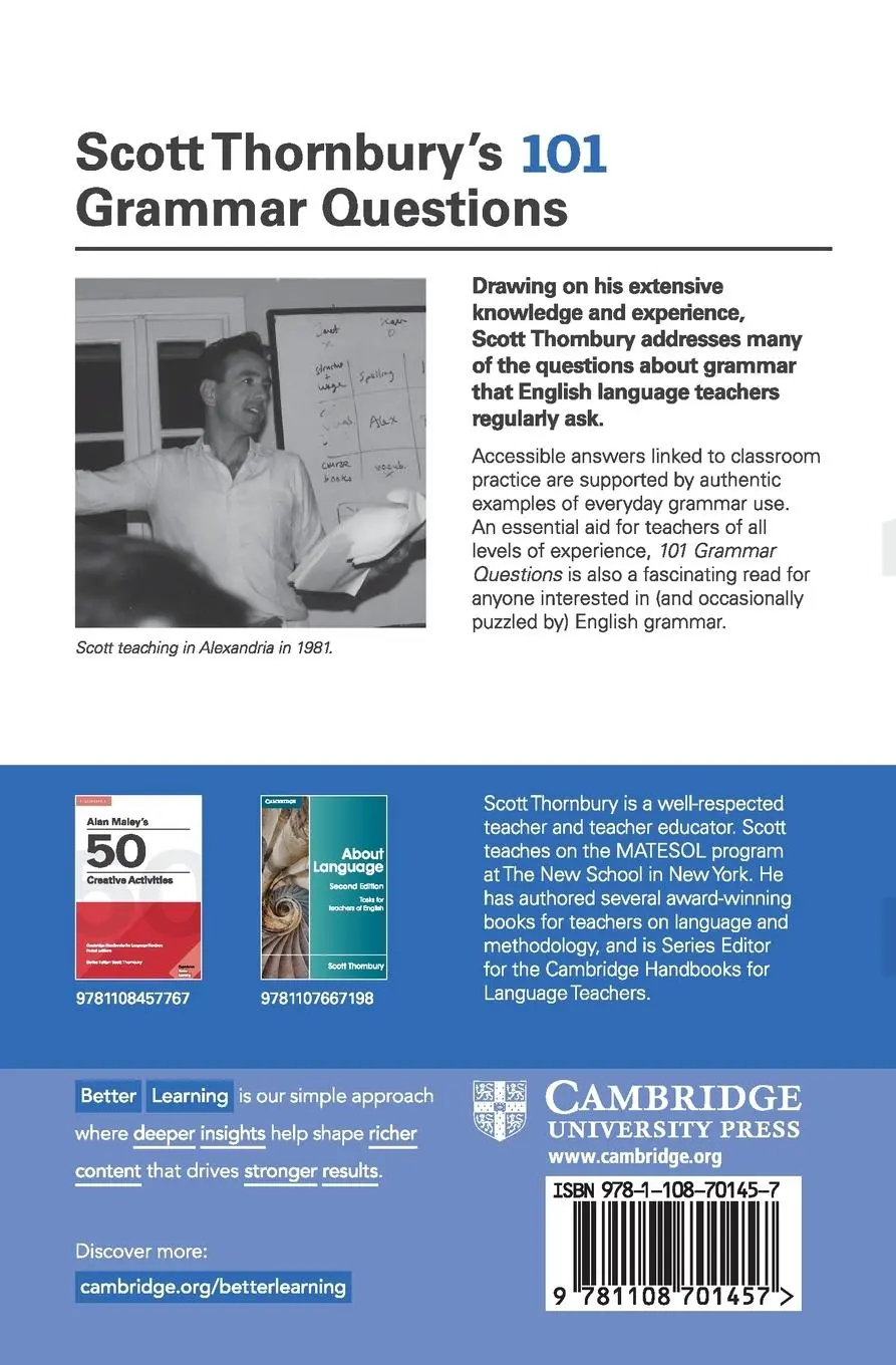 Rückseite: 9781108701457 | Scott Thornbury's 101 Grammar Questions Pocket Editions | Thornbury